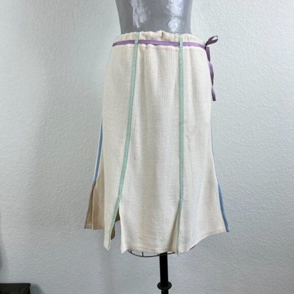 St John Spring 05 Pastel Ribbon Santana Knit Skirt - Picture 2 of 12